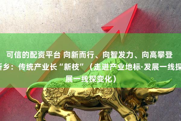 可信的配资平台 向新而行、向智发力、向高攀登 河南新乡：传统产业长“新枝”（走进产业地标·发展一线探变化）